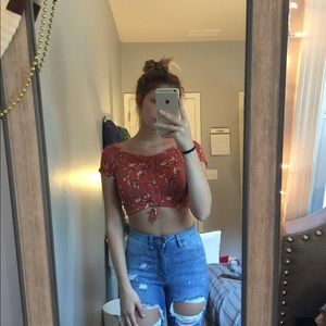 Orange crop top
